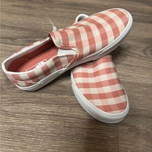 Vans Pink and White Checkered Sneakers